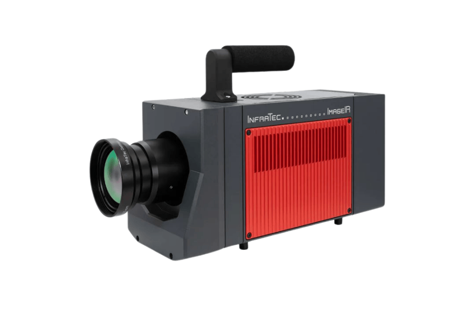 InfraTec ImageIR 12300 InfraTec ImageIR 12300 midwave infrared camera side angle view